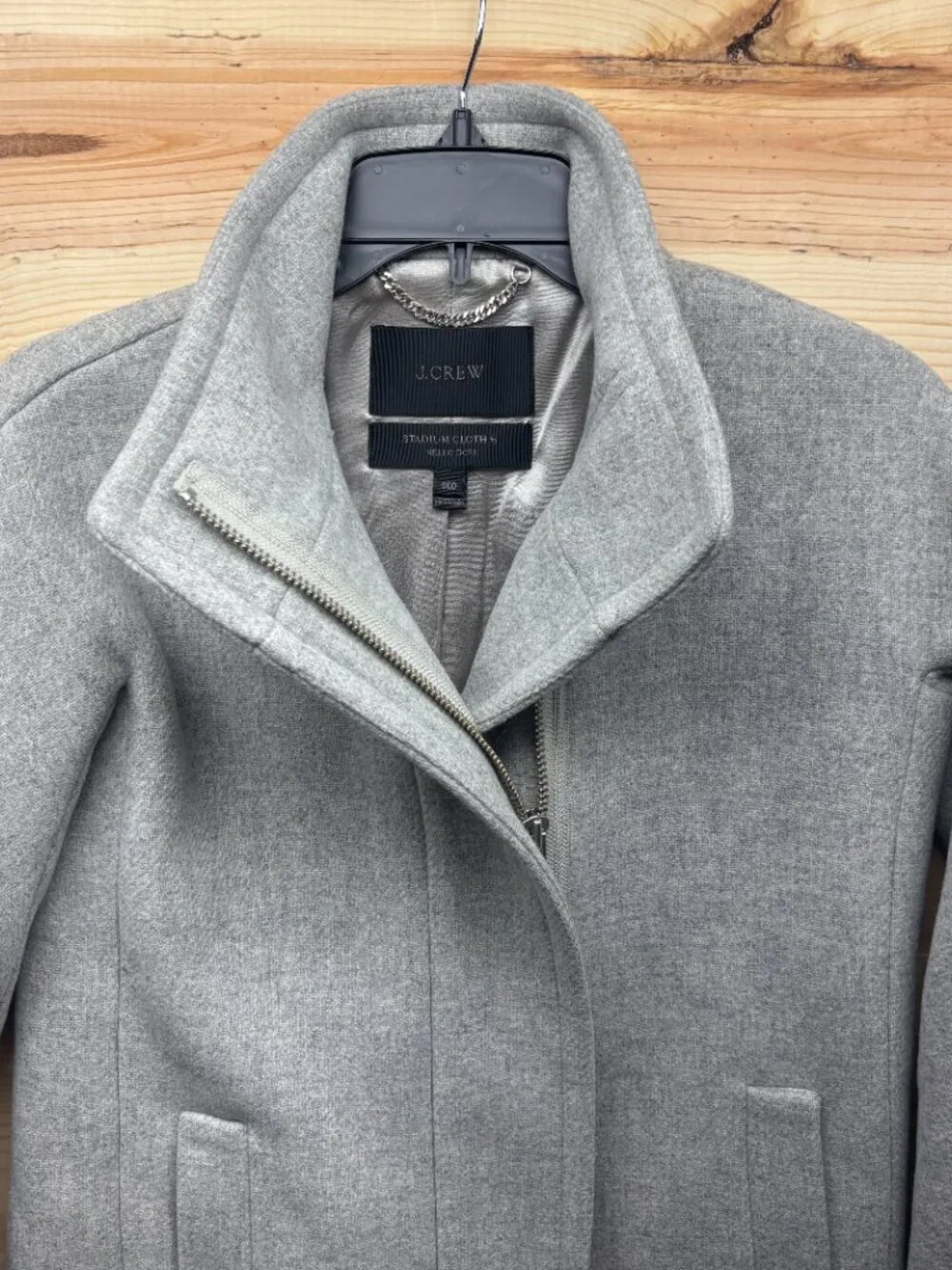 J Crew Coat Womens 000 Gray Wool Topcoat Stadium Cloth Nello Gori - Picture 2 of 12